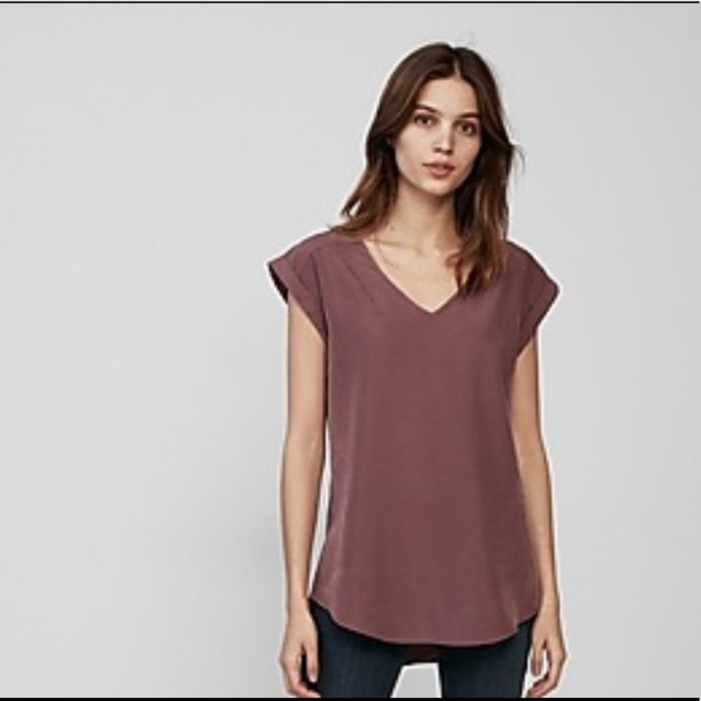 Express Suede Gramercy V-Neck Blouse